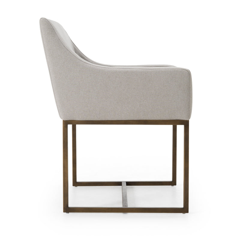Modrest Elijah - Modern Grey & Copper Antique Brass Dining Chair