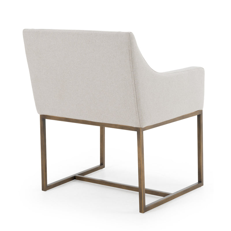 Modrest Elijah - Modern Grey & Copper Antique Brass Dining Chair