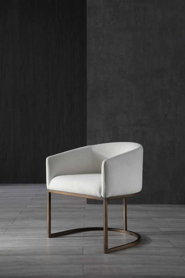 Modrest Elisa - Modern Off White & Brass Dining Chair