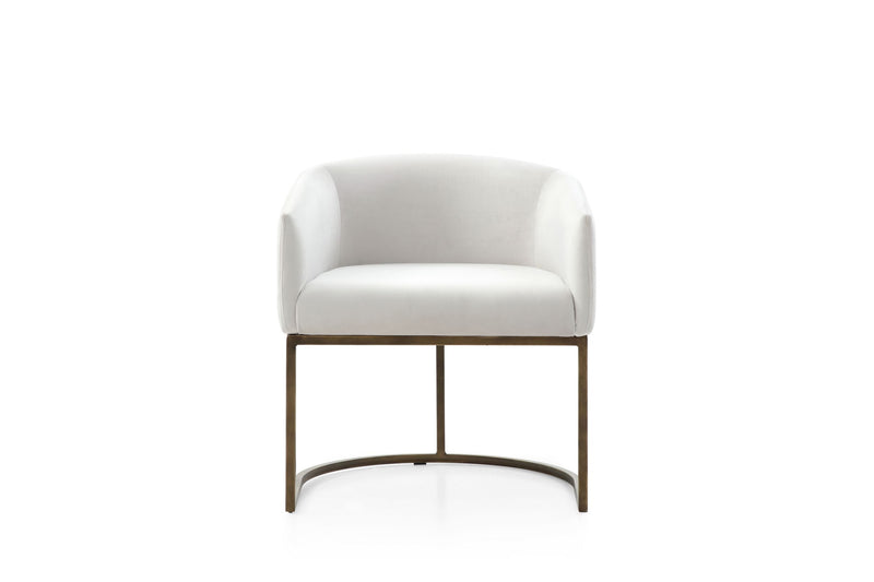 Modrest Elisa - Modern Off White & Brass Dining Chair