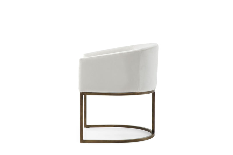 Modrest Elisa - Modern Beige Velvet & Brass Dining Chair