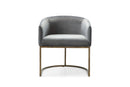 Modrest Elisa - Modern Grey Velvet & Brass Dining Chair