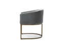 Modrest Elisa - Modern Grey Velvet & Brass Dining Chair