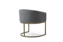 Modrest Elisa - Modern Grey Velvet & Brass Dining Chair