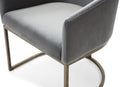Modrest Elisa - Modern Grey Velvet & Brass Dining Chair