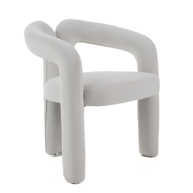 Modrest Ellen - Glam White Velvet Dining Chair