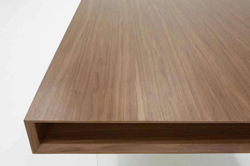 Modrest Encino Modern Walnut & Glass Dining Table
