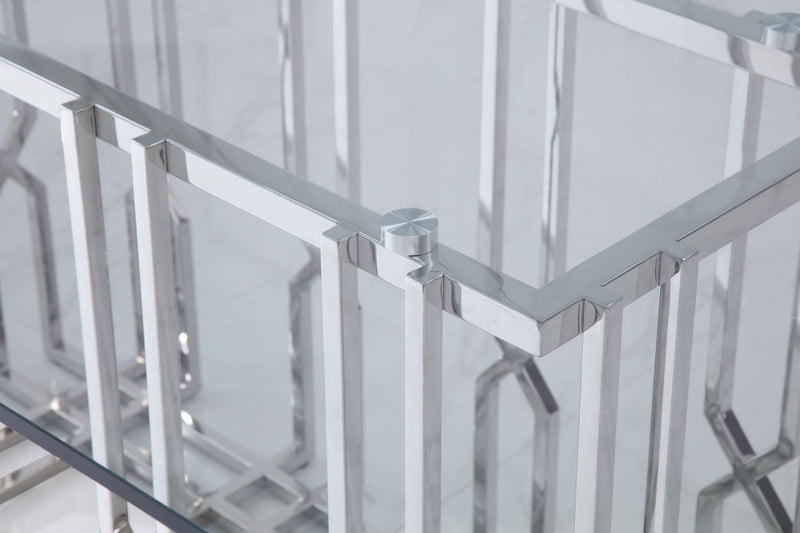 Modrest Ericson - Modern Glass & Stainless Steel Dining Table