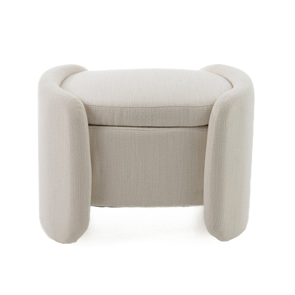 Modrest Erin - Modern Cream Fabric Storage Ottoman