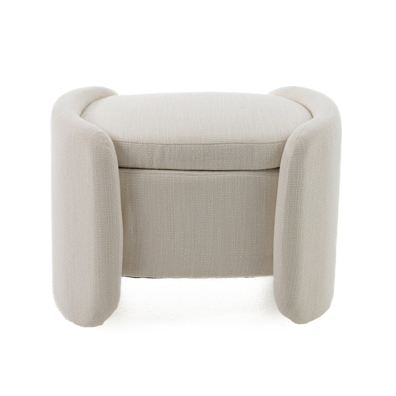 Modrest Erin - Modern Cream Fabric Storage Ottoman