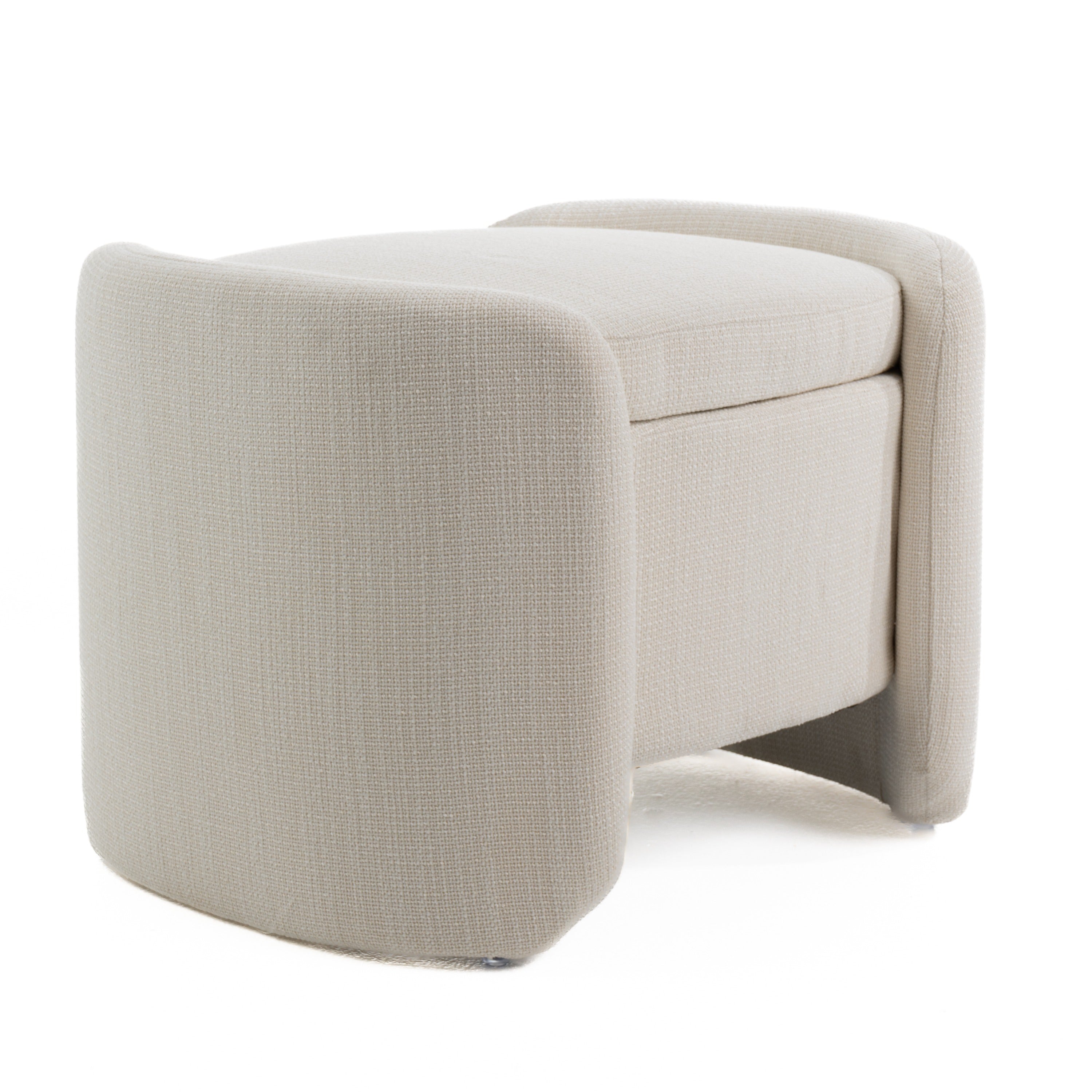 Modrest Erin - Modern Cream Fabric Storage Ottoman