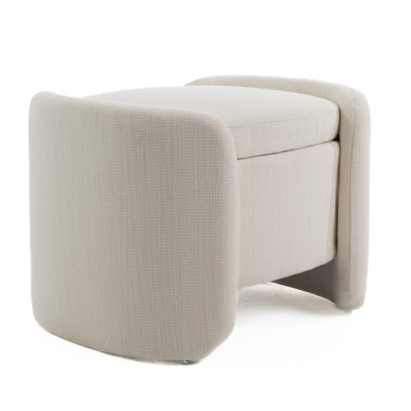 Modrest Erin - Modern Cream Fabric Storage Ottoman