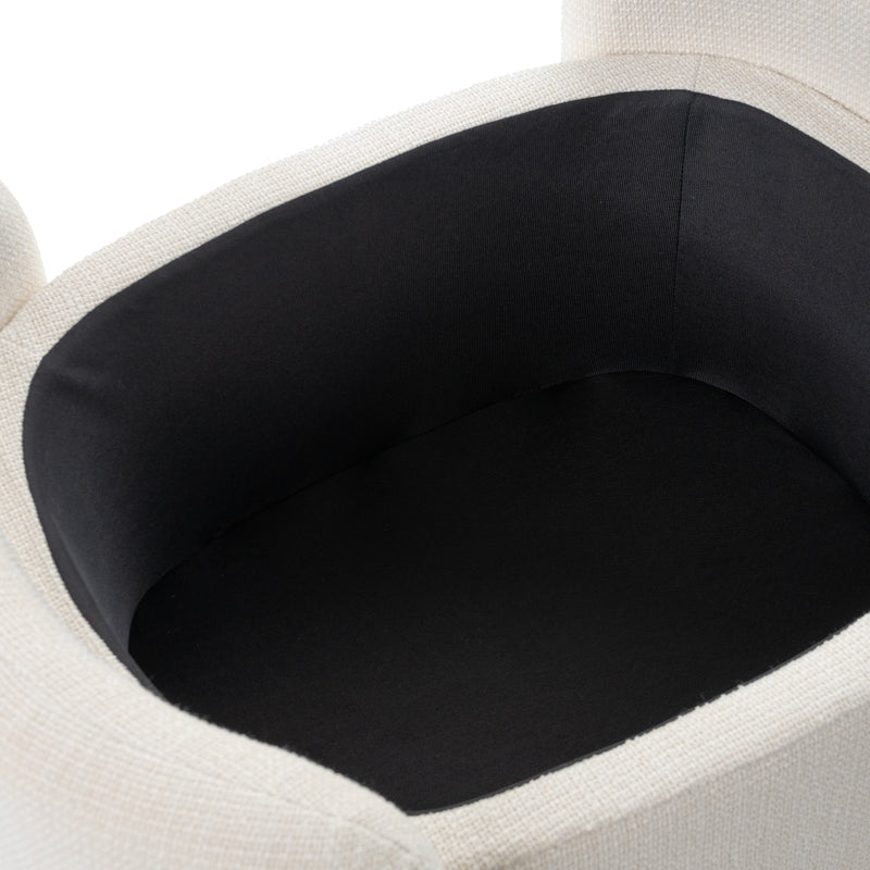 Modrest Erin - Modern Cream Fabric Storage Ottoman
