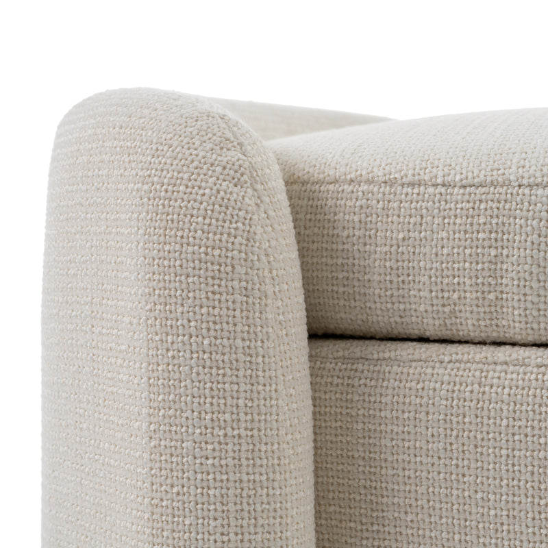Modrest Erin - Modern Cream Fabric Storage Ottoman