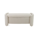 Modrest Erin - Modern Cream Fabric Storage Ottoman Bench