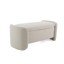 Modrest Erin - Modern Cream Fabric Storage Ottoman Bench