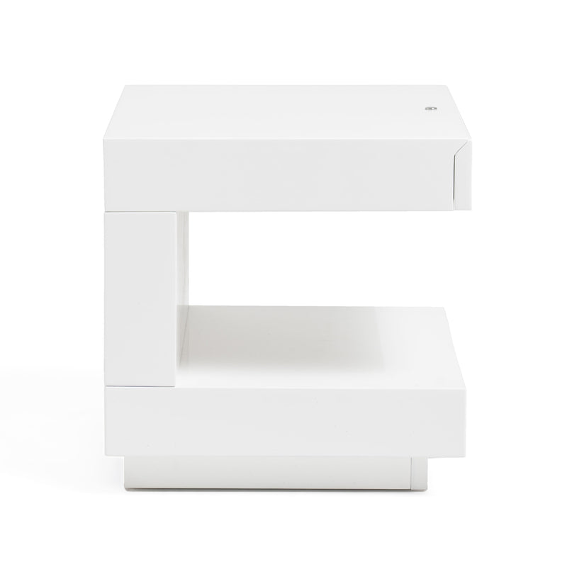 Modrest Esso Modern White Glossy Nightstand