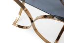 Modrest Reklaw Modern Smoked Glass & Rosegold End Table