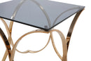 Modrest Reklaw Modern Smoked Glass & Rosegold End Table