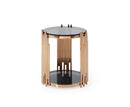 Modrest Bryce Modern Smoked Glass & Rosegold Round End Table