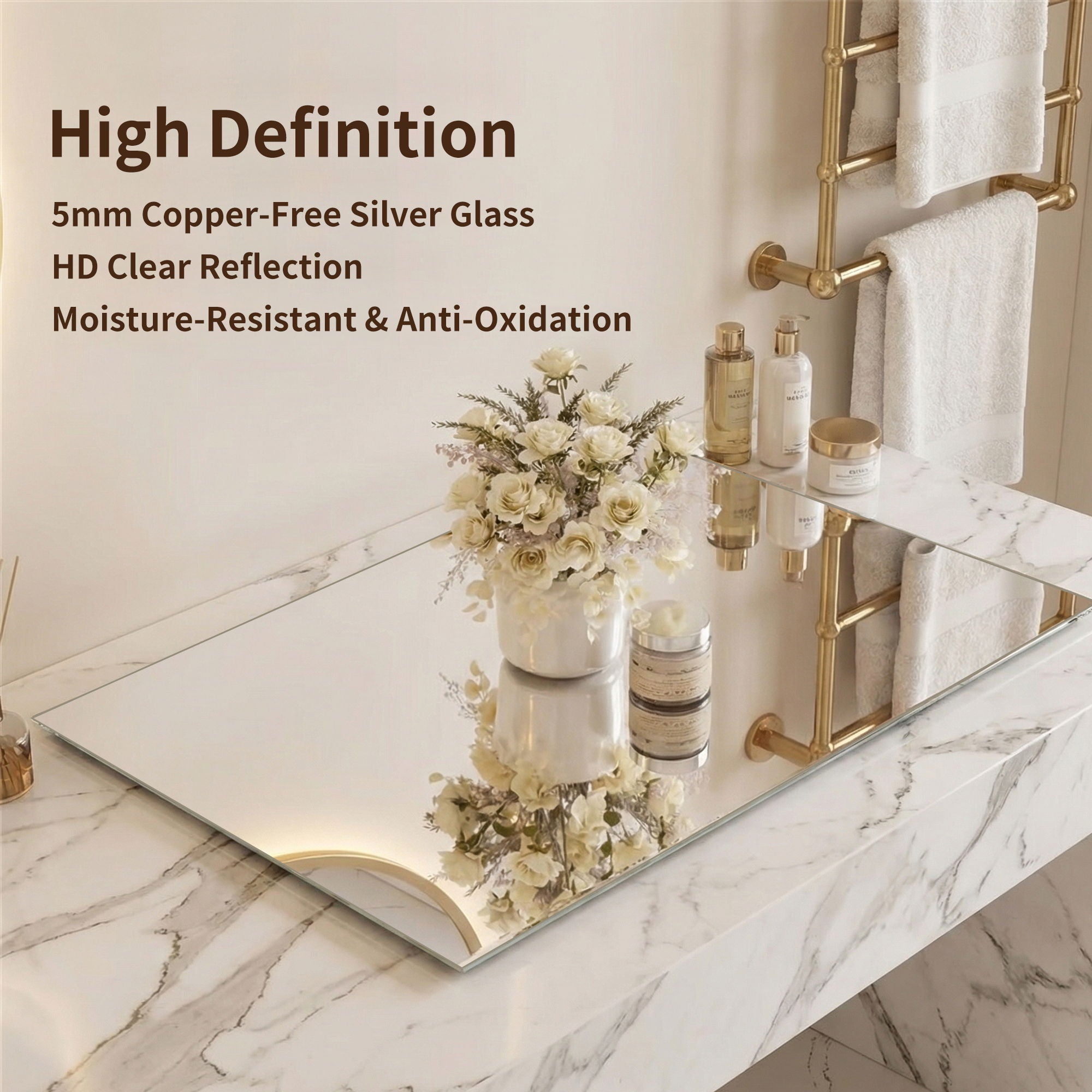 LED Full Length Mirror With Lights, Wall Mounted Full Body Mirror, Dimmable 3 Color Lighting, Anti Fog, Shatter Proof, Memory Function - Clear