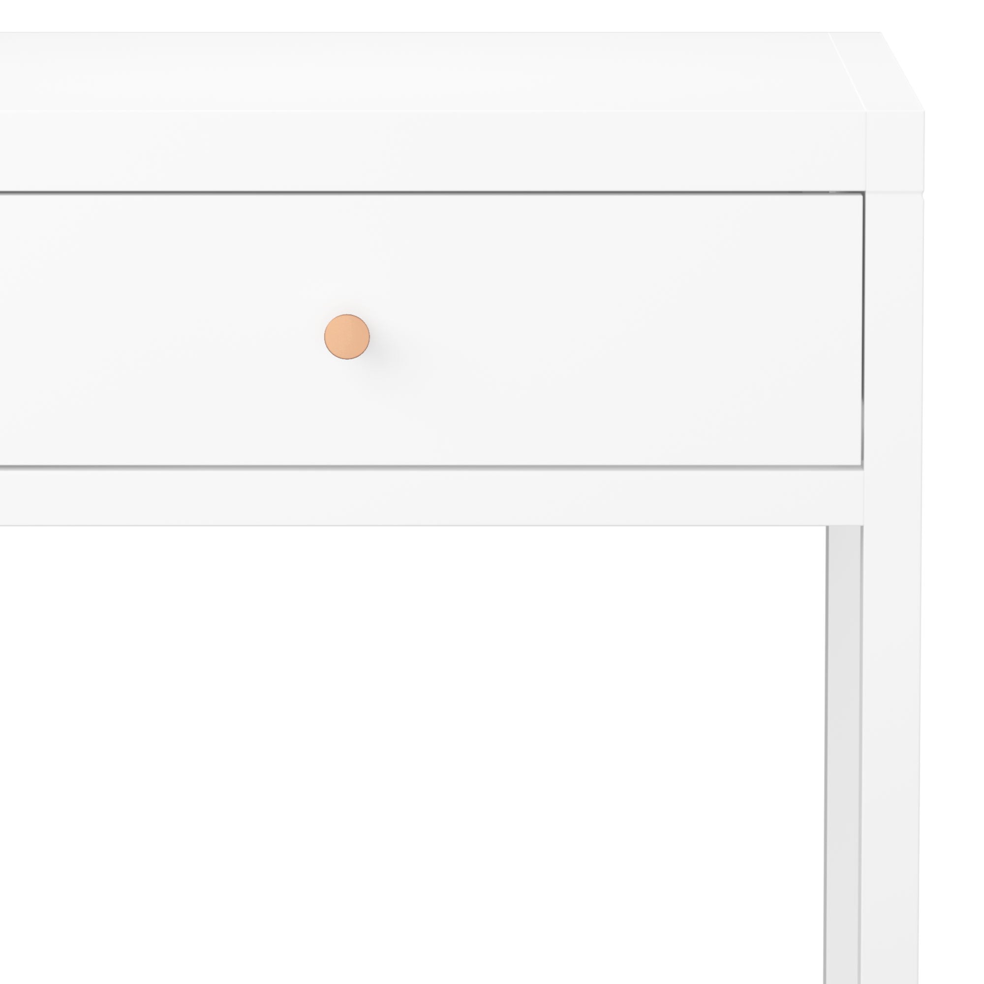 Nightstand With Drawer, Minimalist Bedside Table, Compact End Table For Bedroom - White