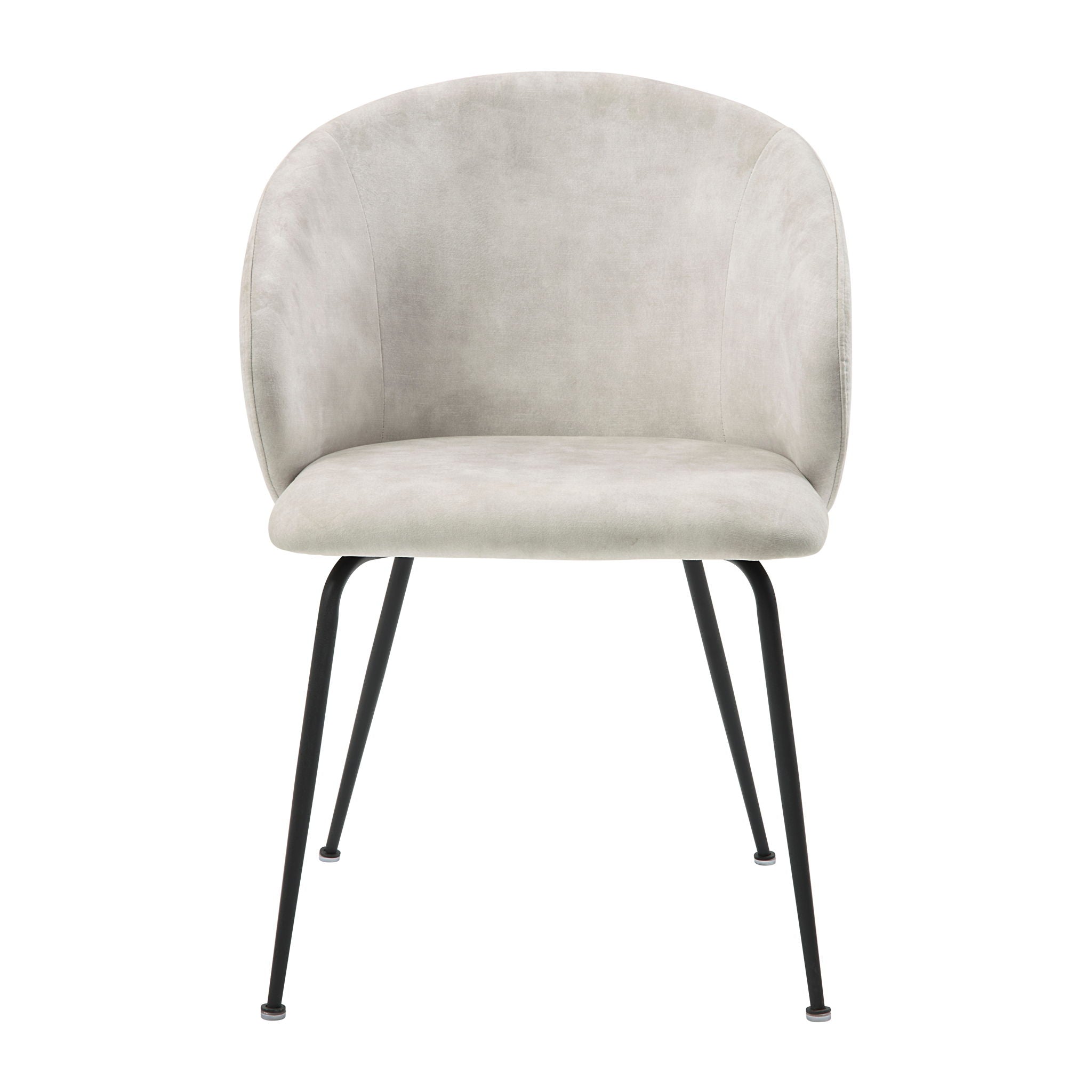 Velvet Upholstery Side Chairs 2 Piece Set With Metal Legs Modern Home Furniture - Beige