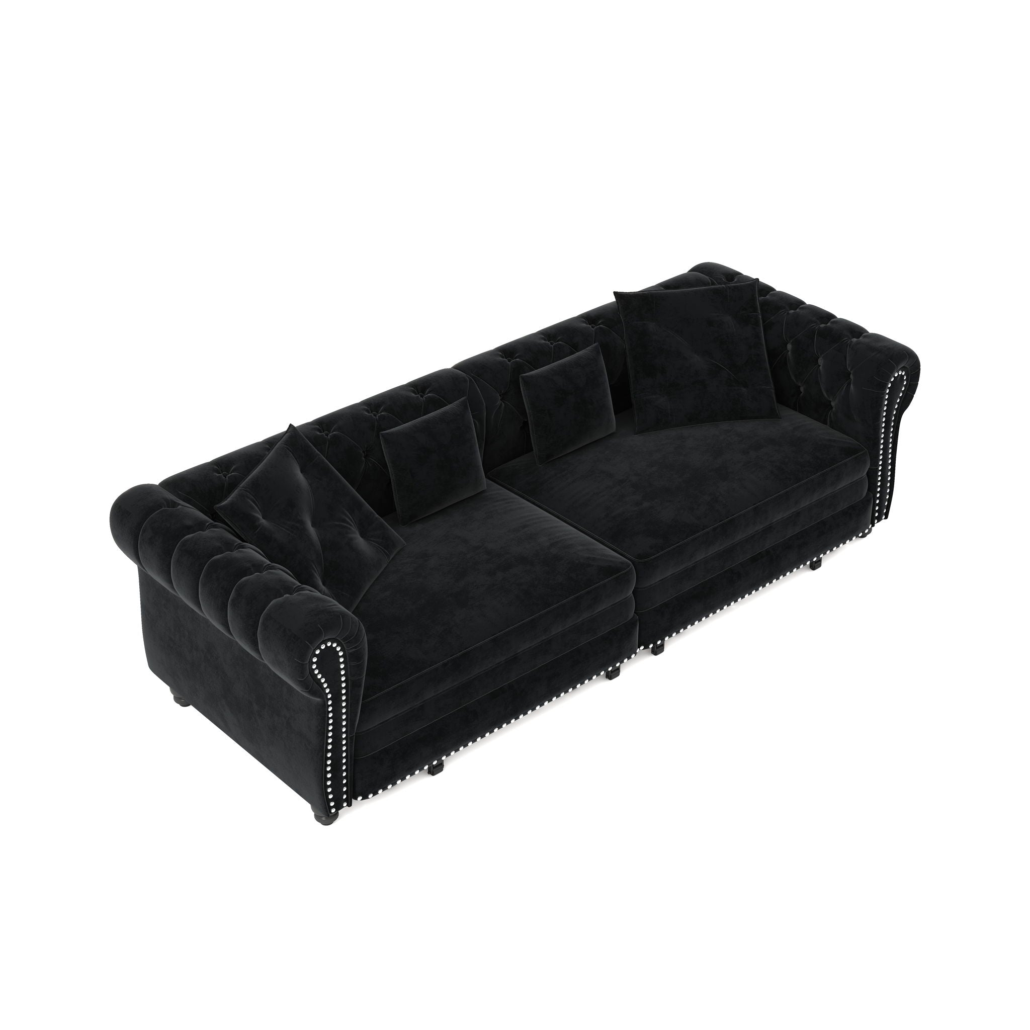 3 In 1 Convertible Sleeper Sofa Bed With Movable Ottoman