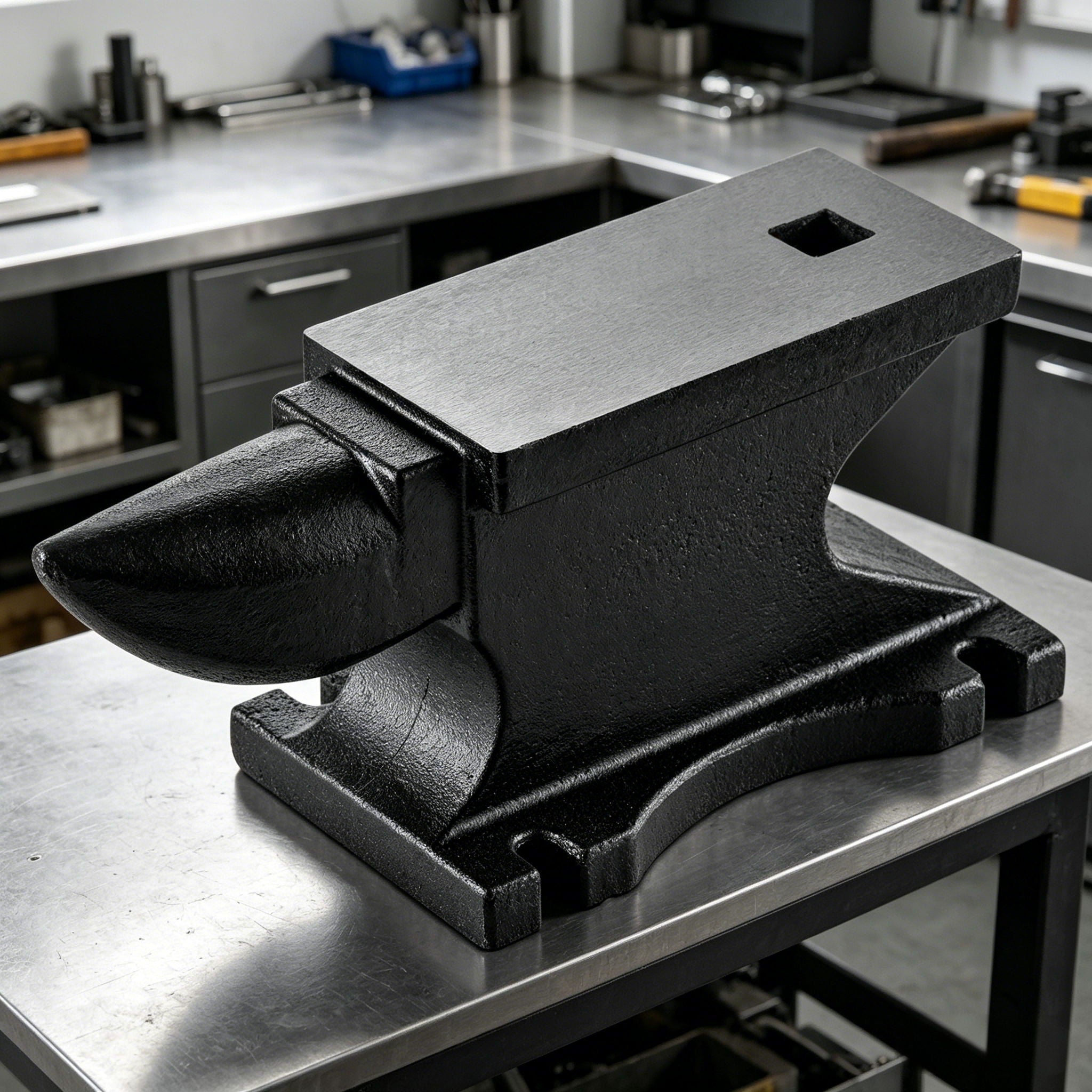 100 Lbs Single Horn Anvilб Counterop And Stable Base - Black