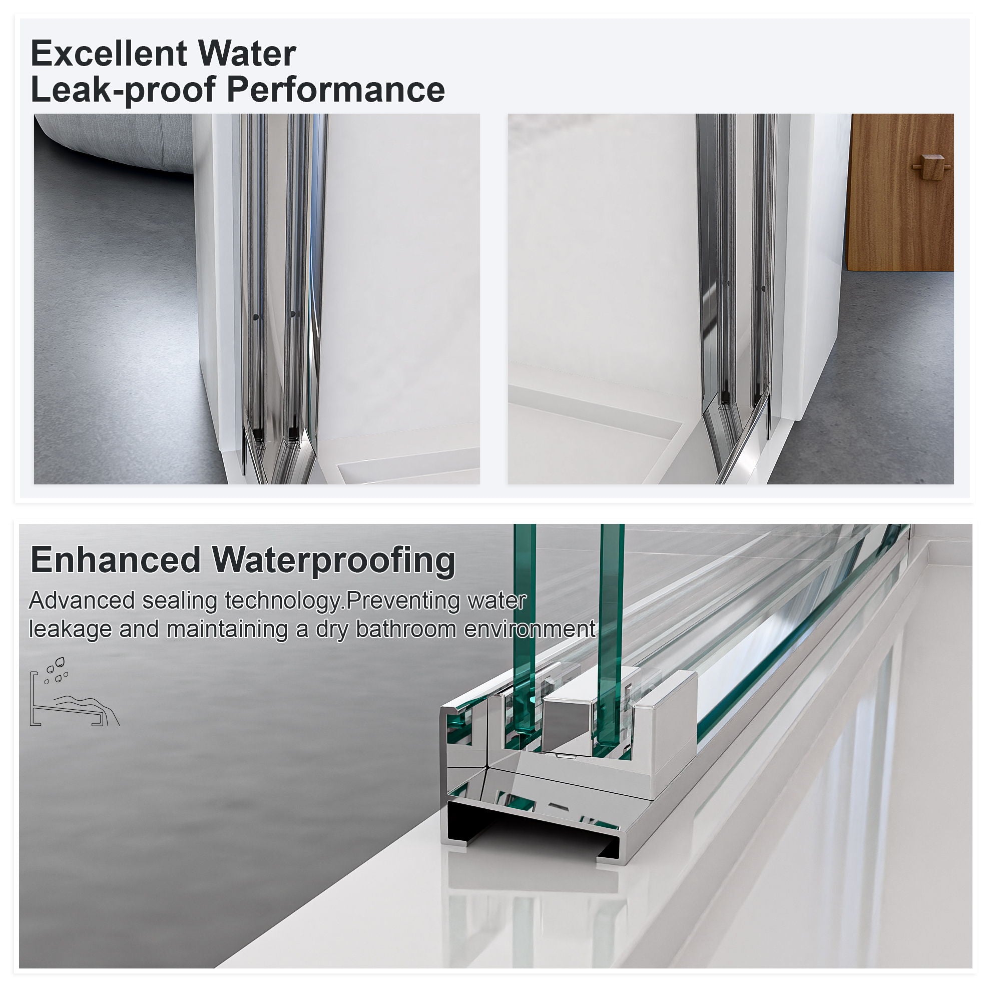 Modern Semi Frameless Double Sliding Shower Door