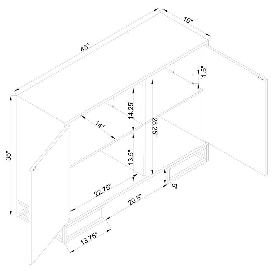 Elsa - 2 Door Wood Storage Accent Cabinet - White And Gold