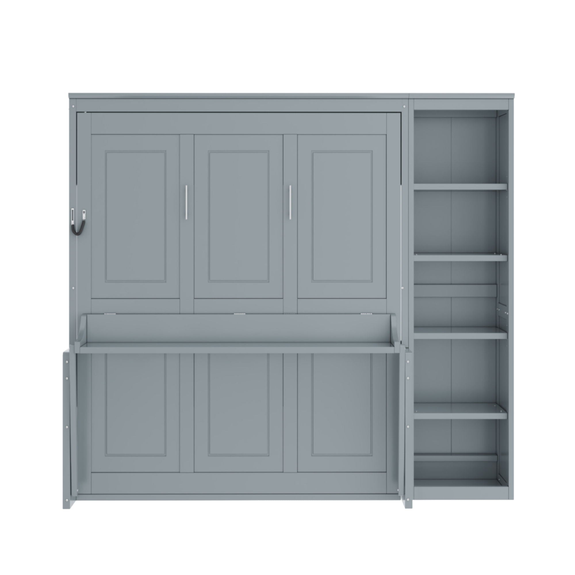 Sturdy Murphy Bed With Desk And Bookshelf