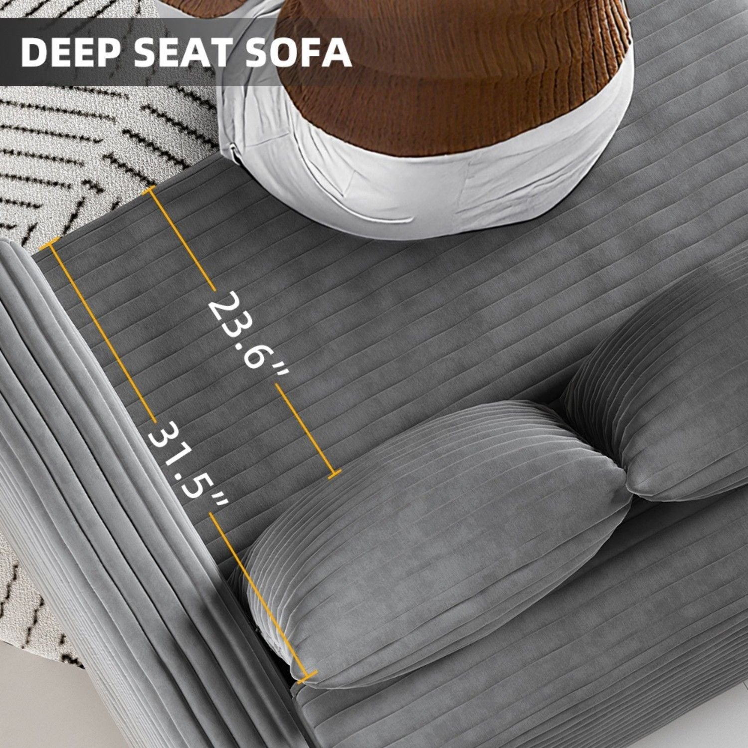Modern Comfy Upholstered Sofa Cloud Couch & Deep Seat Couches