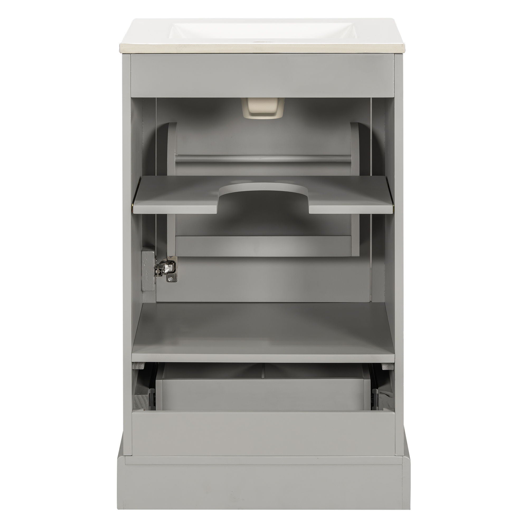 Bathroom Vanity With Sink, Soft Close Door, Adjustable U-Shaped Shelf