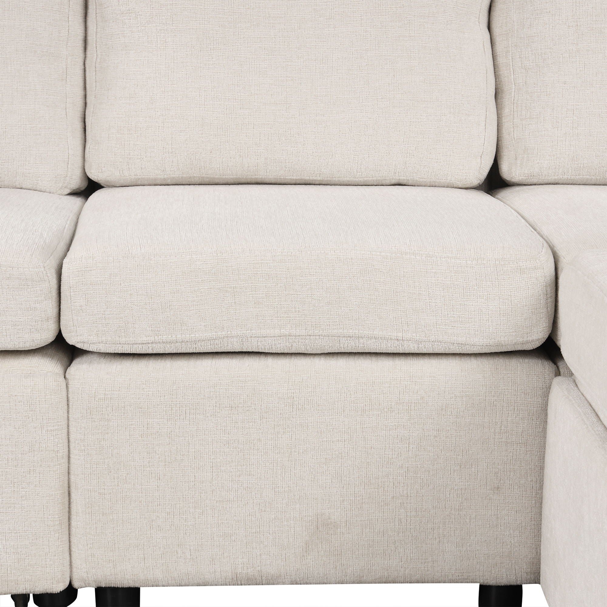 Modern 2 Seater Loveseat Sofa With Pull-Out Bed, Fabric, Built-In USB Ports & Cup Holders