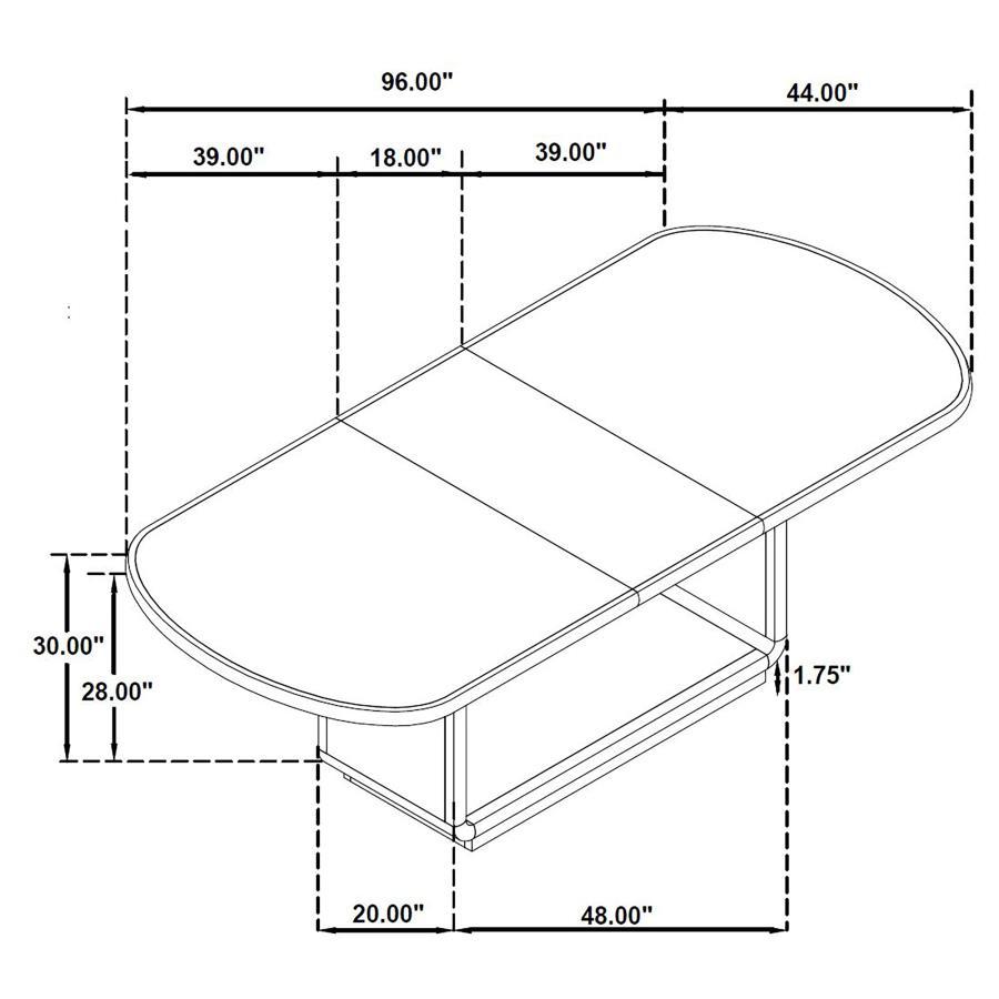 Leandro - 9 Piece Rectangular Dining Table Set - Cream / Burnished Black