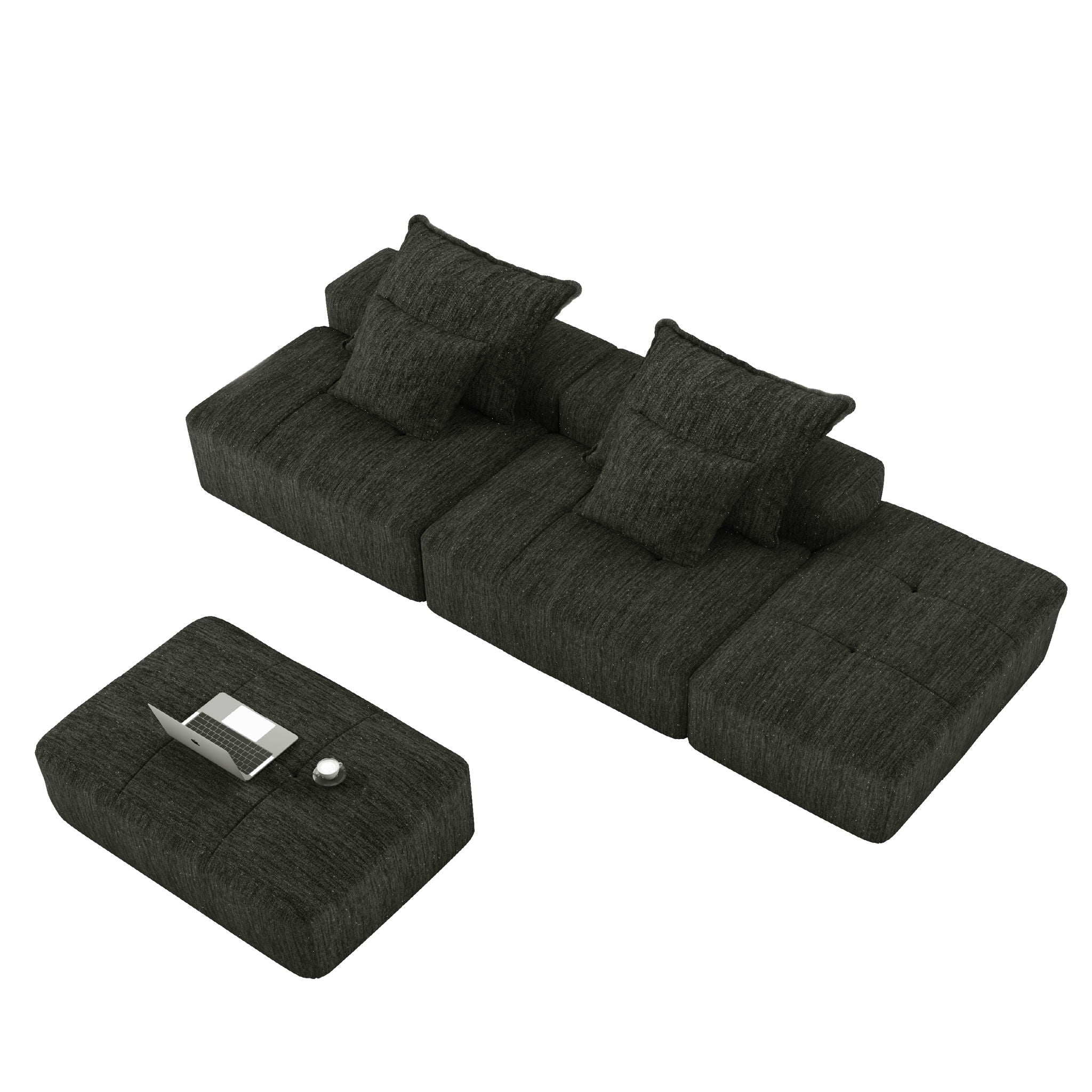 Modern Oversized Diy Combination Modular Sectional Sofa With Pillows