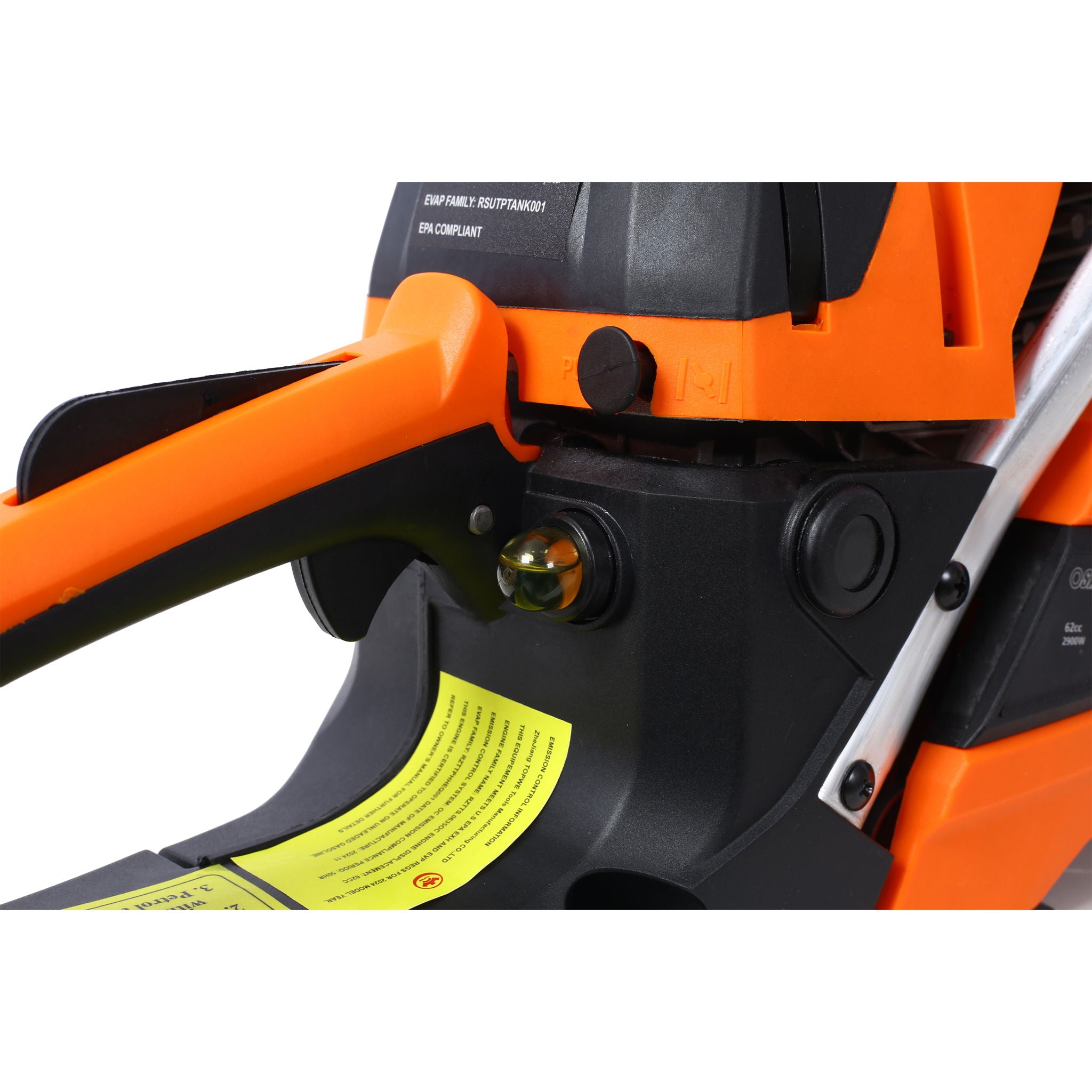62Cc Gas Powered Chainsaw With 20" Oregon Chain & Bar 2 Cycle Petrol Handheld Cordless Design Epa Compliant - Orange