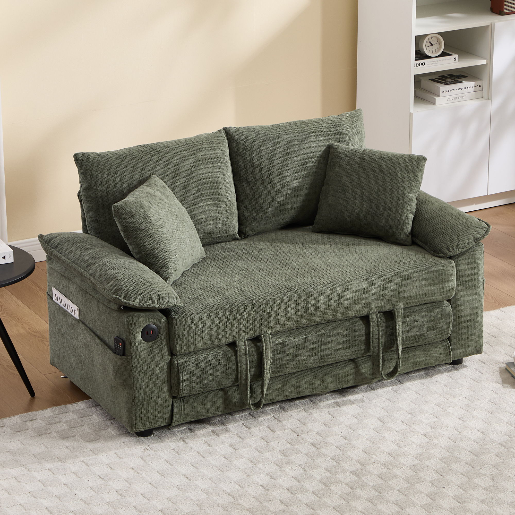 Upholstered Futon Convertible Floor Sofa Bed