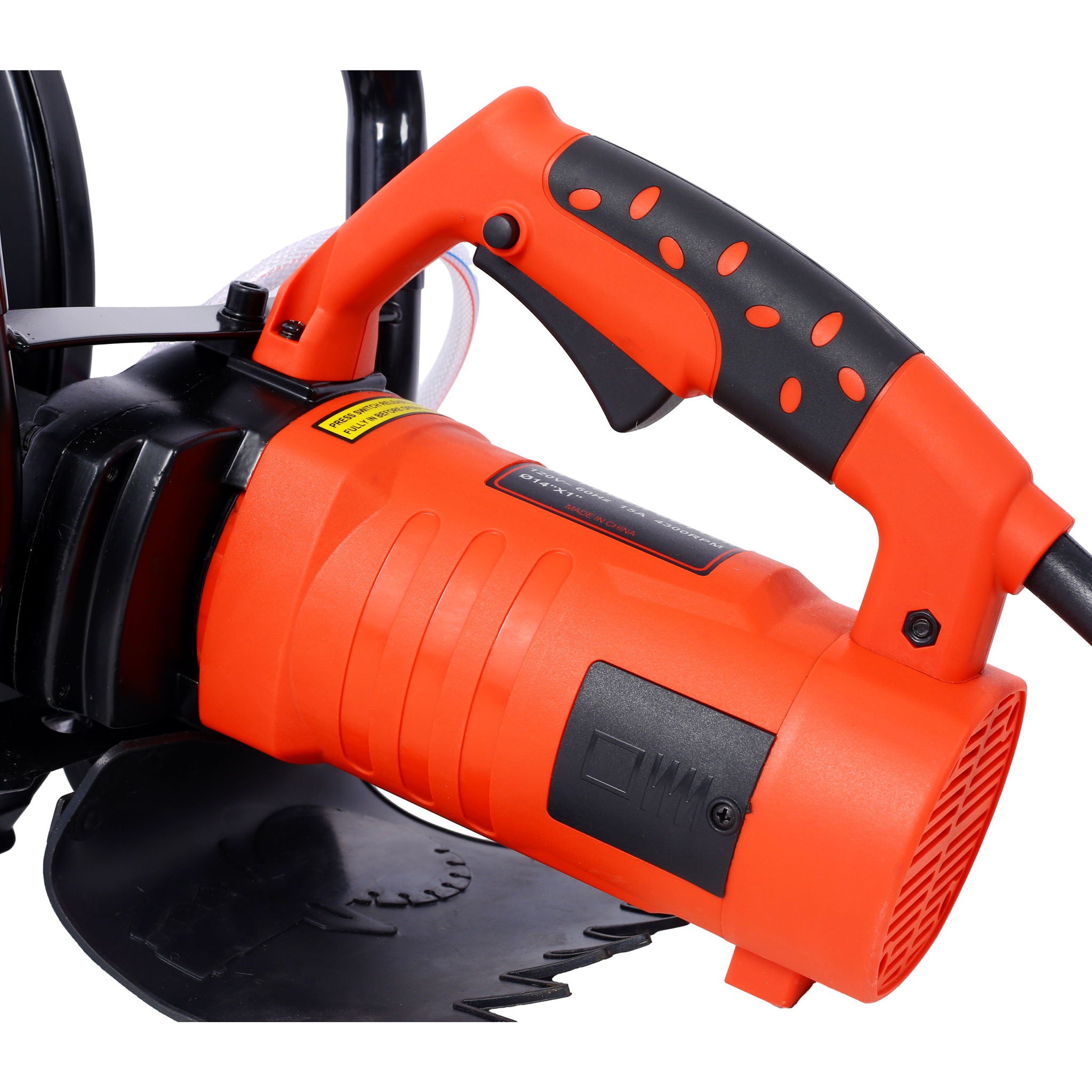 Electric 14" Cut Off Saw With Wet / Dry Functionality And Water Line Attachment Metal, 30" Length - Black
