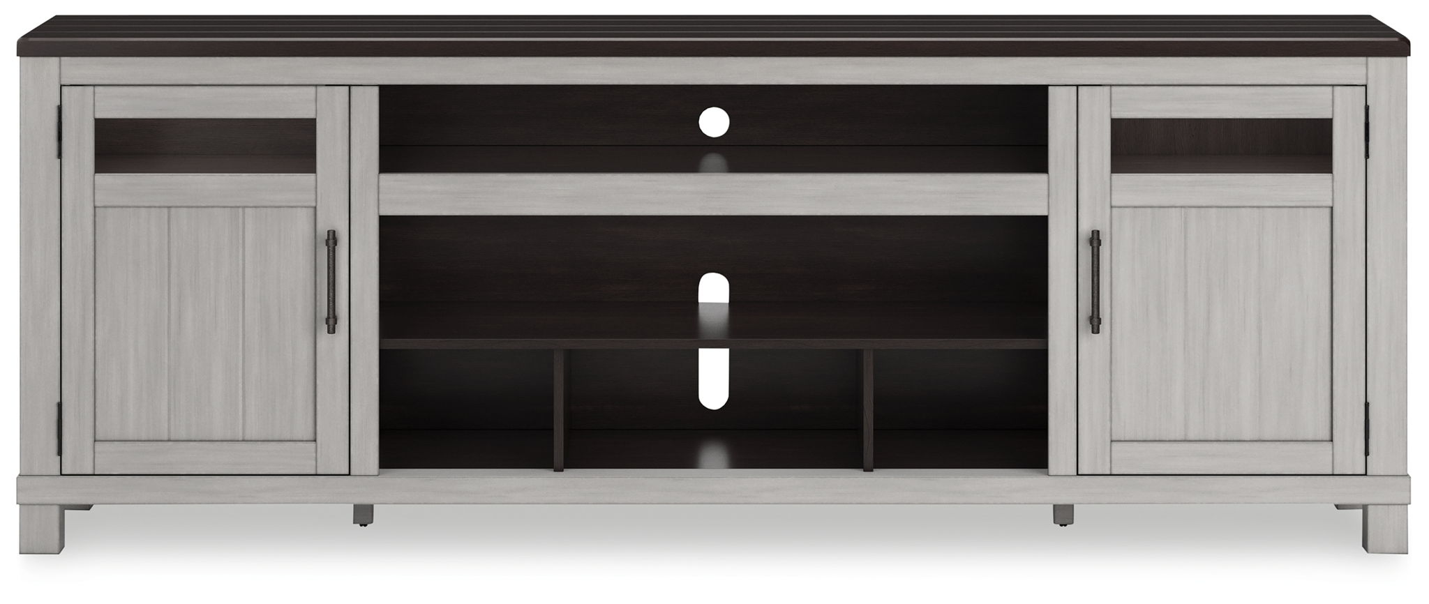 Darborn - XL TV Stand W/Fireplace Option - Gray / Brown
