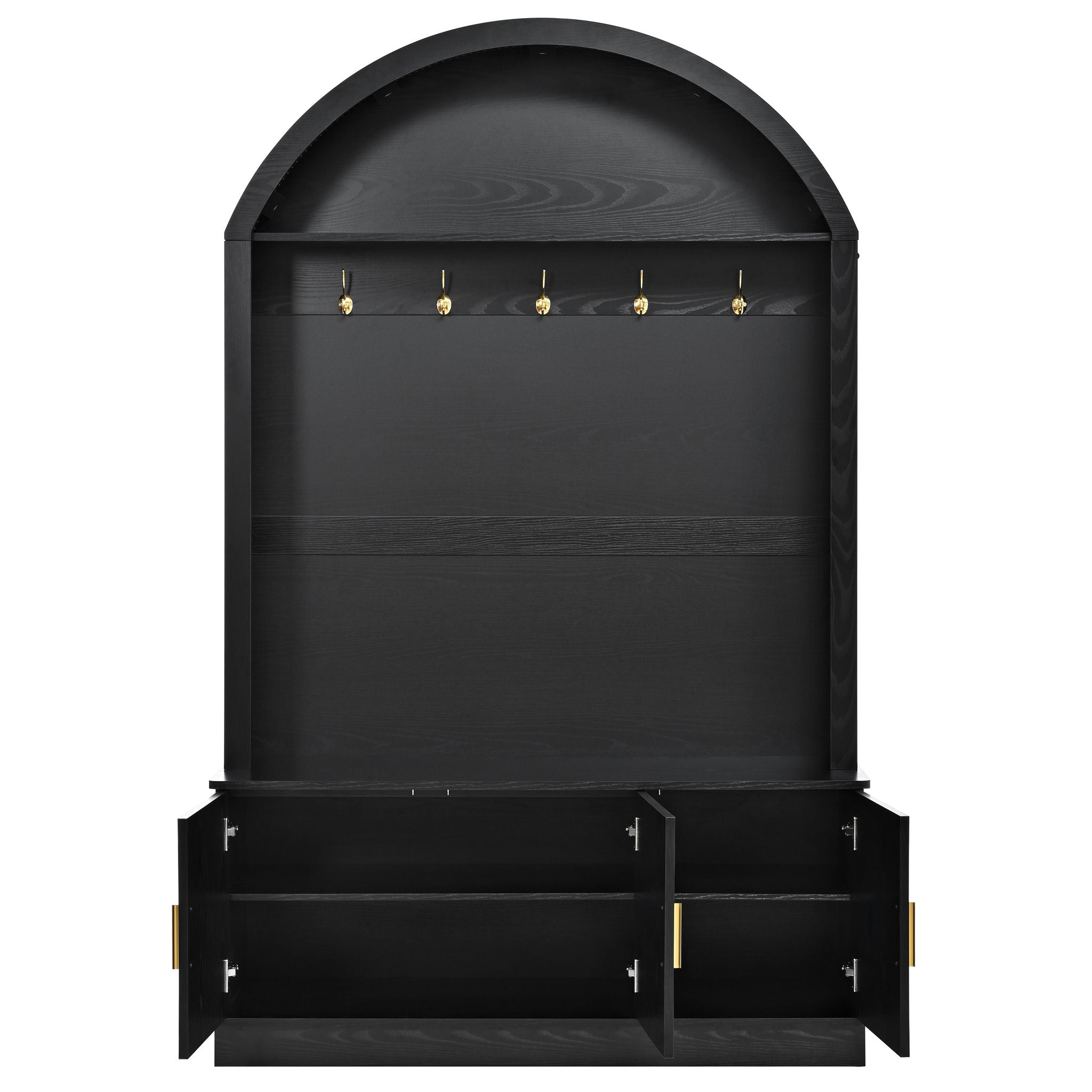 Arched Top Hall Tree With 5 Hooks