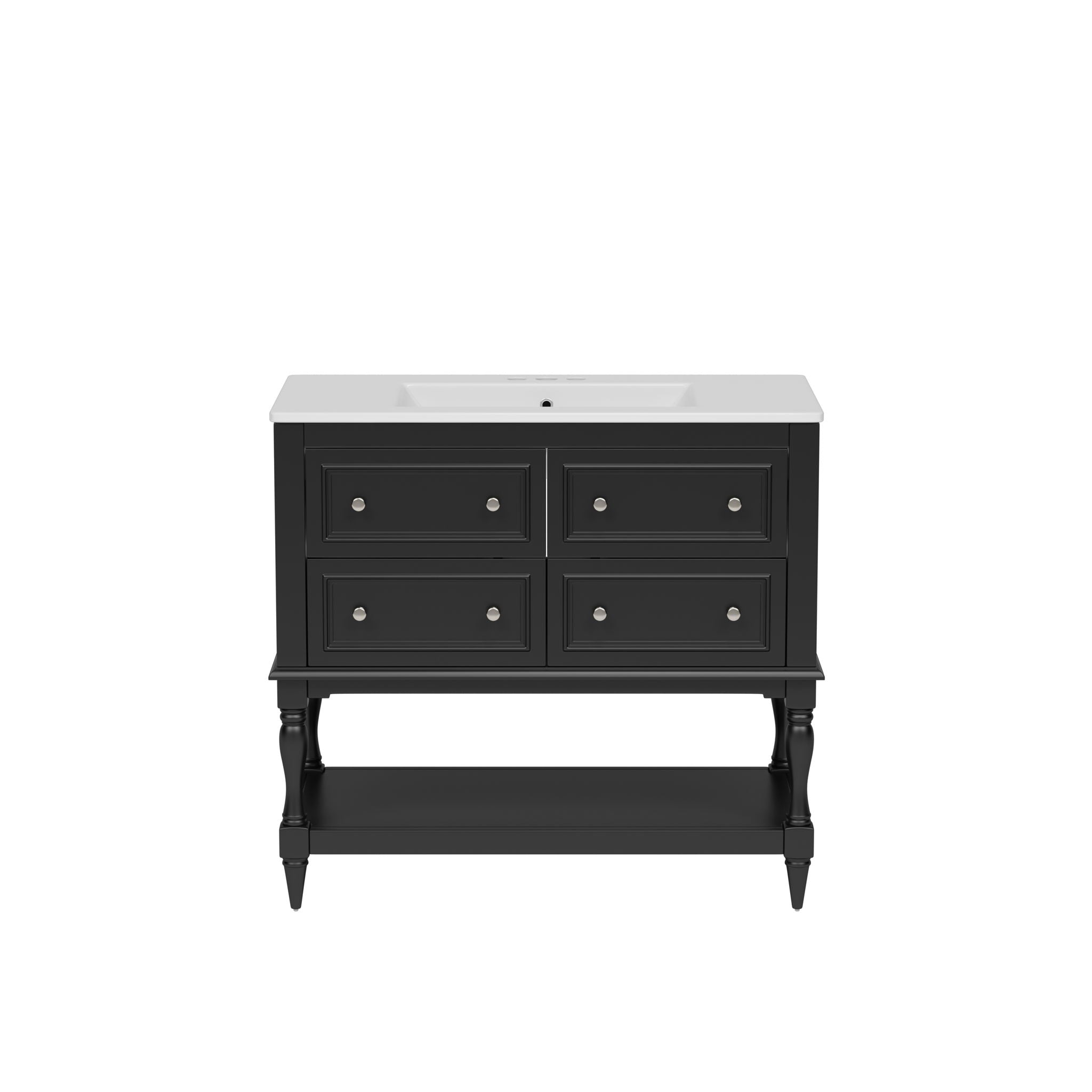 Bathroom Vanity Cabinet With Undermount Sink, 4 Drawer Set