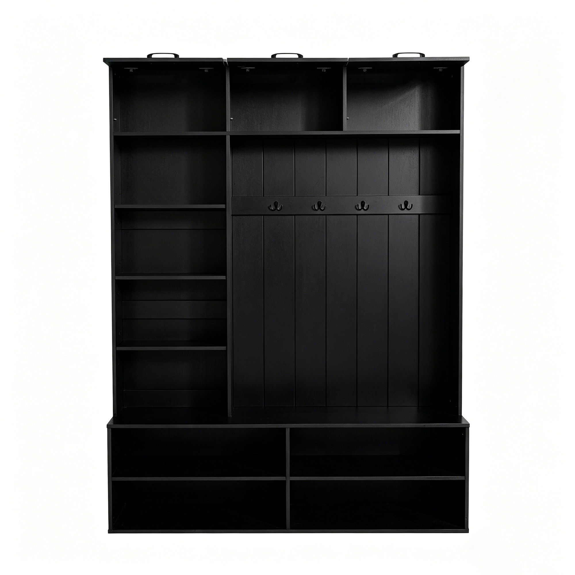 Farmhouse Hall Tree & Bench And Shoe Storage