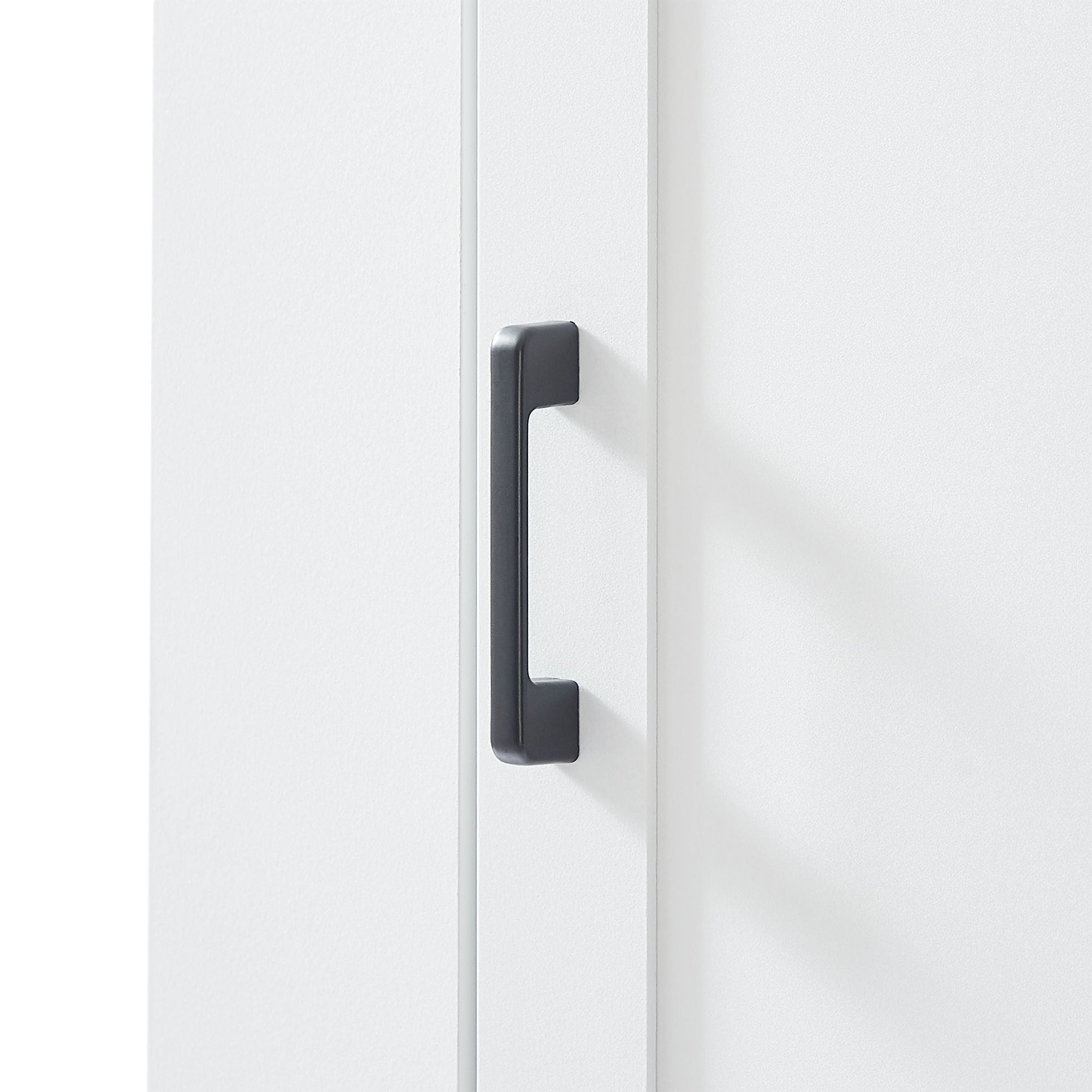 Tall Freestanding Bathroom Storage Cabinet With Adjustable Shelves And Side Hooks Board, Rectangle Design