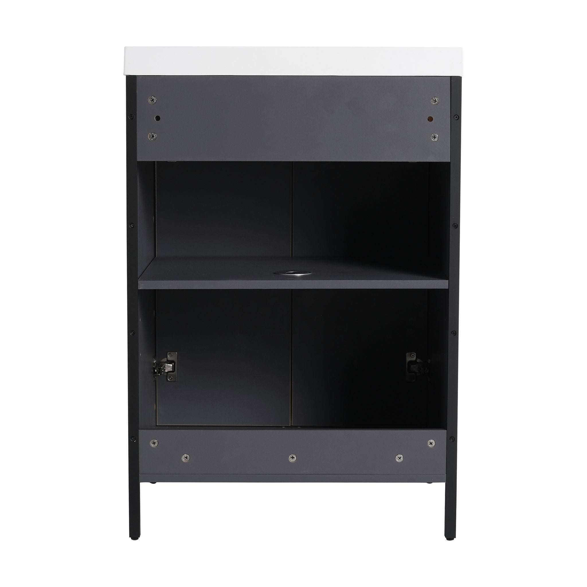 Modern Freestanding Bathroom Vanity With Resin Sink & Soft Close Cabinet Doors