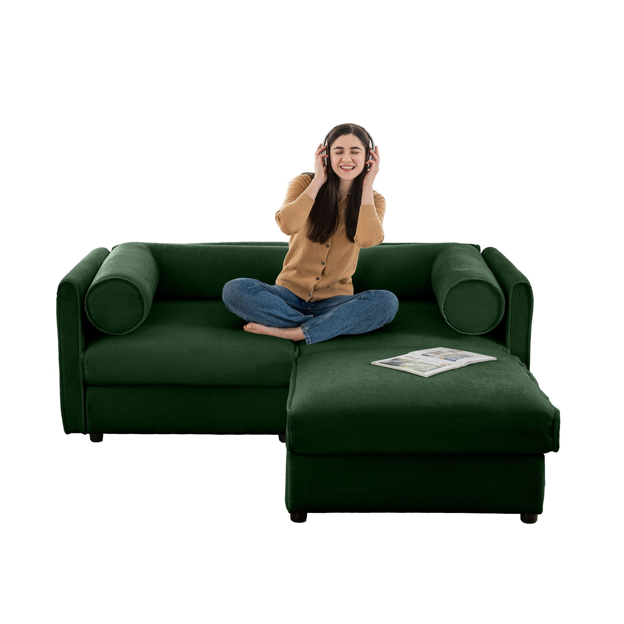 Contemporary Elegant Sofa With Storage And Ottoman