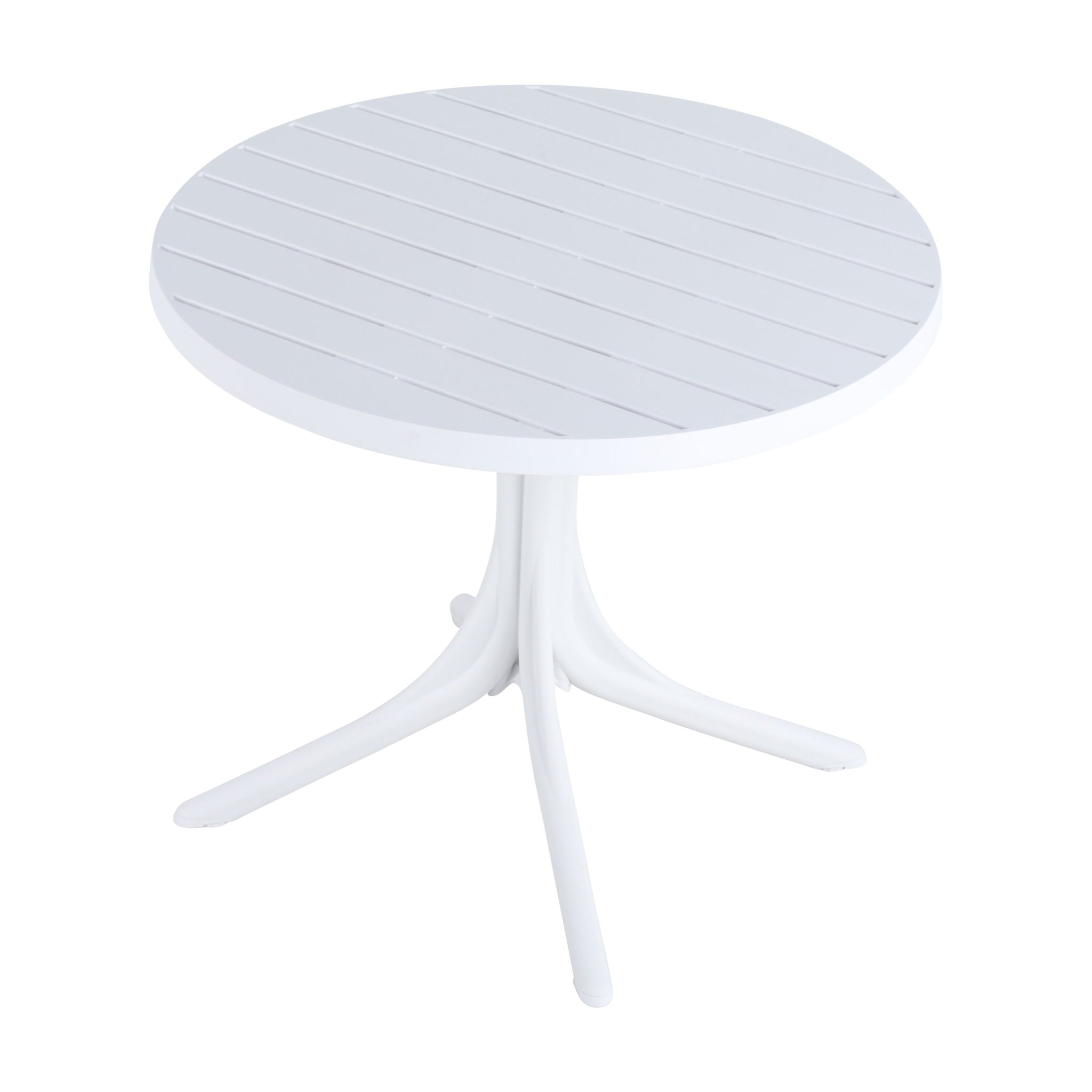 4 Piece Set Of Color Block Designed Single Chairs & Round Table - Cream White / Haze Green / White