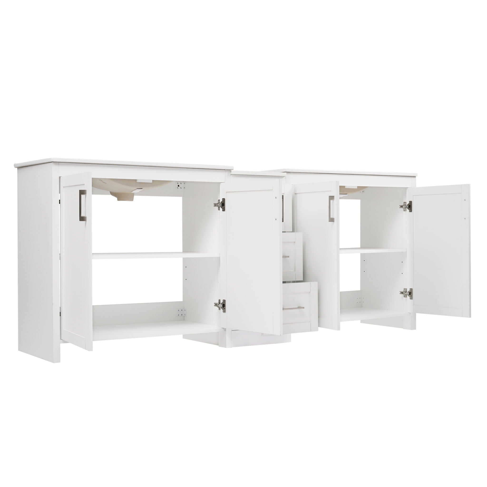 Double Sink Bathroom Vanity With Quartz Countertop