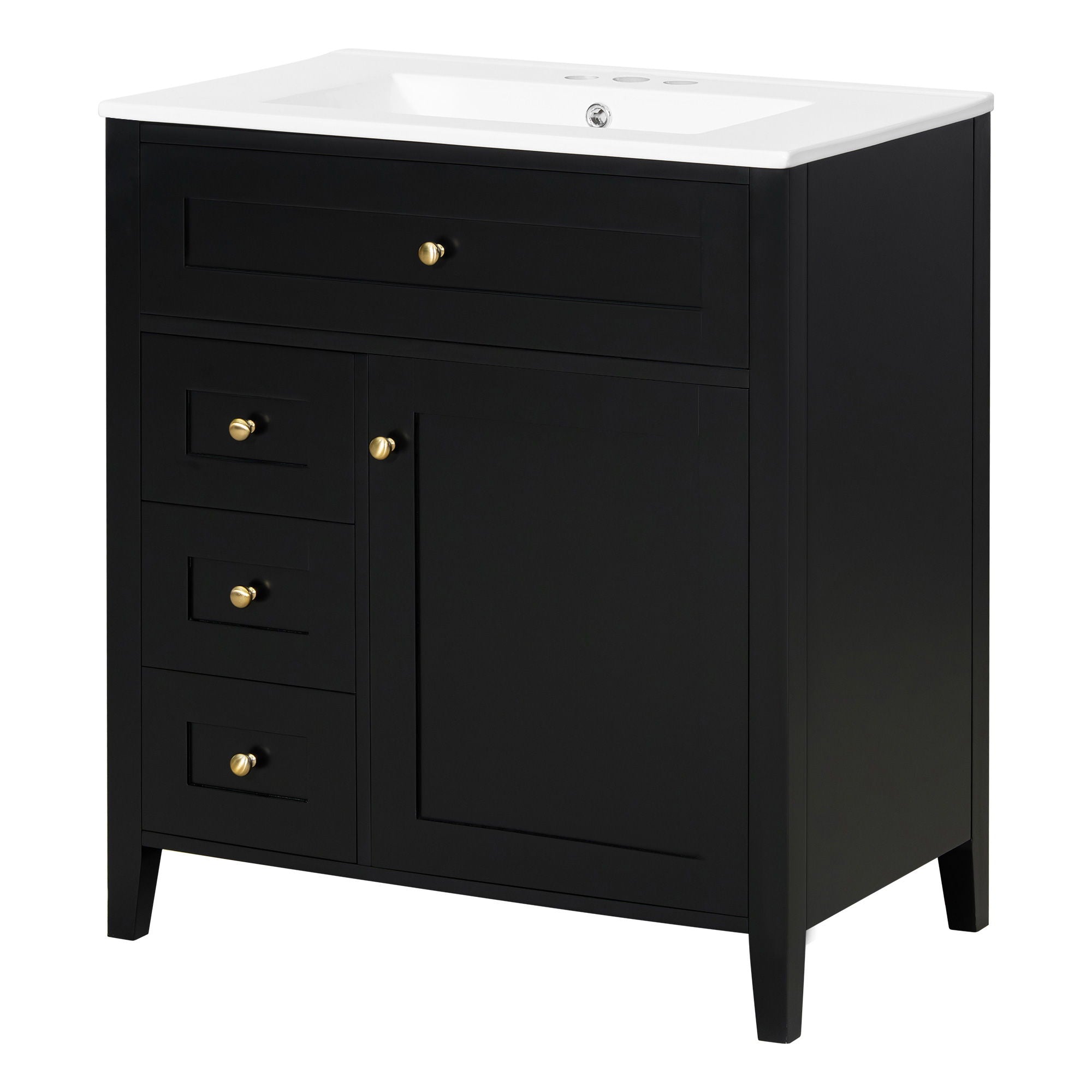 Bathroom Vanity With Sink, 3 Drawers And Adjustable Shelf, Freestanding Storage Unit